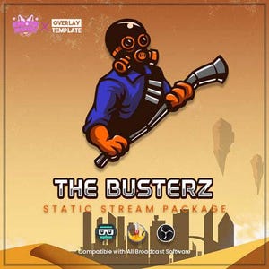 Animated Stream Overlay Pack Busterz High-Energy Design for Pro Streamer - Gaming Overlay, Twitch Overlay, Esports Overlay