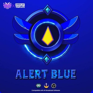 アニメーションアラートブルーサージクールテーマのストリーム通知 - ユニークなアラート、チルストリーム、ゲームオーバーレイ