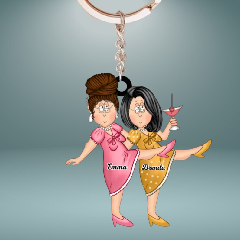 Personalized Bestie Keychain, Best Friend Acrylic Keychain, Gift for ...
