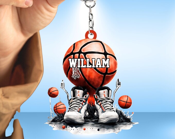 Personalized Basketball Acrylic Keychain, This Is My Basketball And Sneaker, Gift For Basketball Lover Basketball Gift,Personalized Keychain