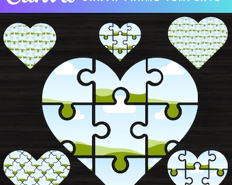 Canva Template Autism Puzzle Heart , Puzzle Autism Heart | Autism Awareness | Canva Template Autism Puzzle | Drag And Drop