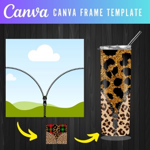 Canva Tumbler Mockup |Make Your Own Zipper Tumbler Wraps | Editable Canva Frame | Tumbler Canva | Editable Canva Frame Background