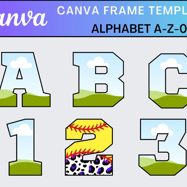 Canva Frame Template Varsity College Sports Blank Letters Alphabet Font Svg Canva Pdf Design Photo Fill Editable Download Digital Template