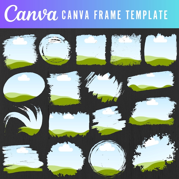 Canva Frames Bundle , Editable Canva frames Abstract Pattern Canva Frames, Custom Background Canva Frames, Fill Your Own Drag Drop Templates