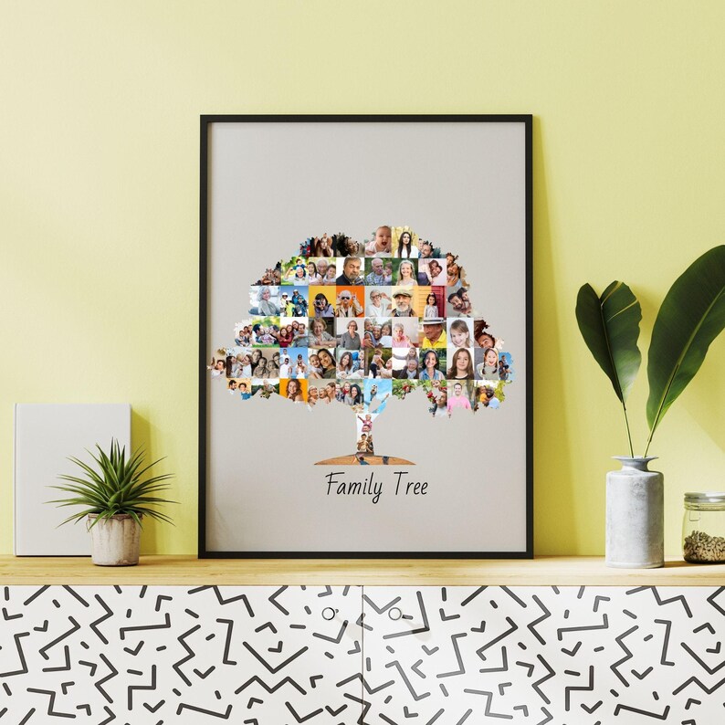 Custom Family Tree Collage Template | Family Reunion Tree | Mom Gift ...