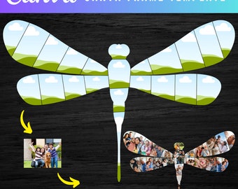 Dragonfly Photo Collage  Canva Template ,Best Friends Photo Collage Template, Dragonfly  Shape Best Friend Gift, Best Fiends Forever Gift