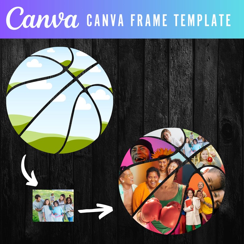 Basketball Editable Frame Canva Frames Vorlagen | Bilderrahmen | Basketball Bild Vorlage ...