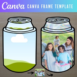 Canva Frame Template | Drink Can Canva Mockup Sublimation,Can Mockup, Label Mockup, Soda Cans Mockup