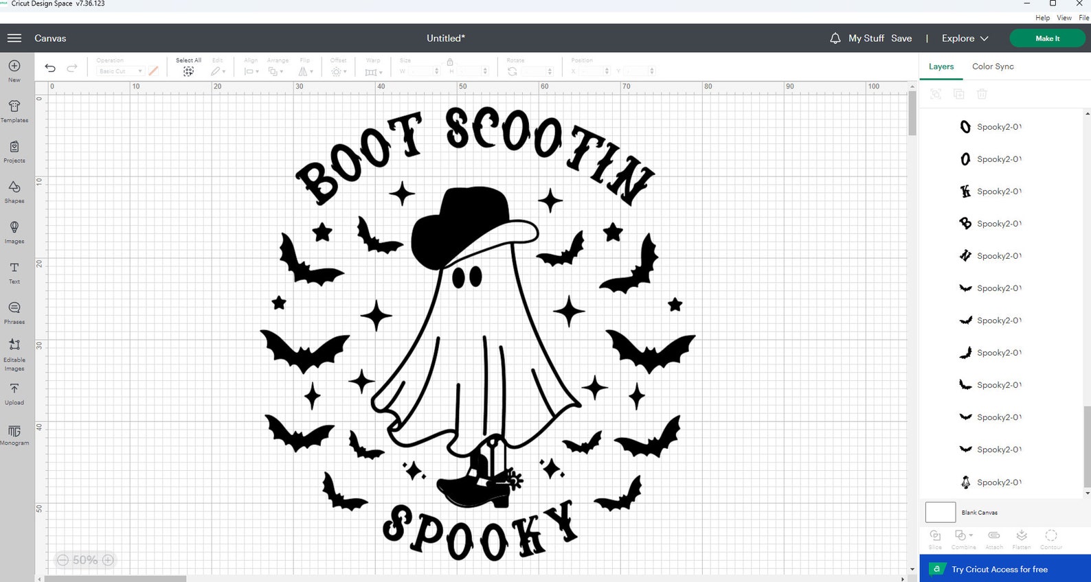 Boot Scootin Spooky Svg Cute Spooky Svg Halloween Gift Svg Etsy Canada