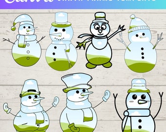 Canva Tumbler , Design Your Own Snowman on Canva, Editable Christmas Snowman Template, Drag and Drop Canva Frames, Snowman Silhouettes