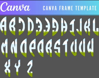 Canva Frame Monograms, Fill Your Own Drag & Drop Templates , Editable template, Canva Frame Circle Monograms, Commercial Use