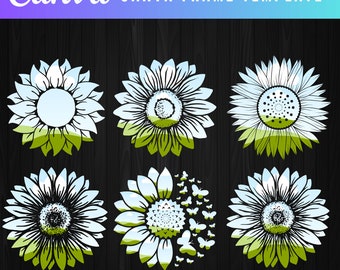 Canva Frames Vorlagen, Erstellen Sie Ihr eigenes Sonnenblumen-Design, vollständig bearbeitbarer Sonnenblumen-Canva-Rahmen, jeder Abschnitt bearbeitbar, Canva-Vorlage