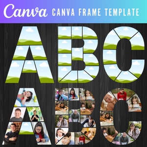 Canva Templates | Drag And Drop Photo | Fillable Letters | Patterns Or Colors |Alphabet Storyboard Memorial| Drag And Drop Letters Collage