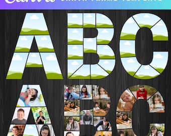 Canva Templates | Drag And Drop Photo | Fillable Letters | Patterns Or Colors |Alphabet Storyboard Memorial| Drag And Drop Letters Collage