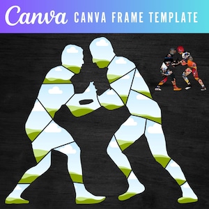 Wrestling Wrestler Photo Collage Template Canva , Graduation Gift Senior Athlete Poster Custom Coach Picture Collage Sports Gifts