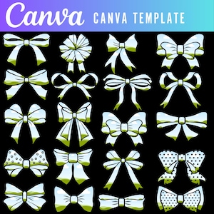 Ribbon Bow Messy Bun Bundle Canva Frames , Coquette Bows Canva Frames, Ribbon Canva Frame , Girly Bow Canva Frame, Preppy Bow Custom Bundle
