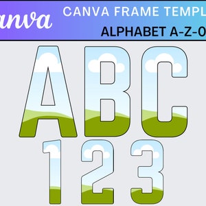 Fill your own Doodle Letters on CANVA . Drag and Drop Alphaset Alphabet Letters Download Digital File Canva Frame