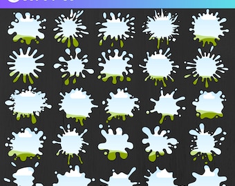 Paquete de marcos de Canva / Crea tu propio diseño de salpicaduras de pintura en CANVA con solo arrastrar y soltar / Elementos digitales personalizados / Plantillas de CANVA