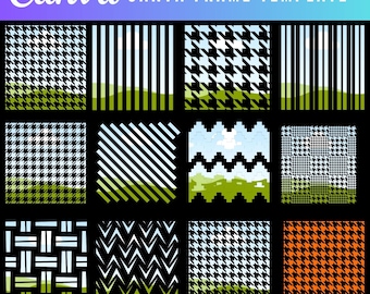 Paquete de marcos Canva, marco Canva con diseño de pata de gallo, papeles digitales sin costuras con diseño de pata de gallo