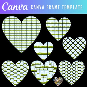 Canva Frames Vorlagen, Herz Fotocollage Canva Vorlage, Canva Rahmen Vorlage Cdr, Canva Design Foto Fill bearbeitbar Digitale Datei herunterladen
