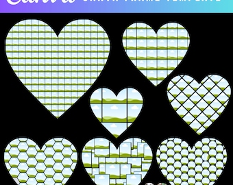 Canva Frames Templates ,Heart Photo Collage Canva Template ,Canva Frame Template Cdr, Canva Design Photo Fill Editable Download Digital File