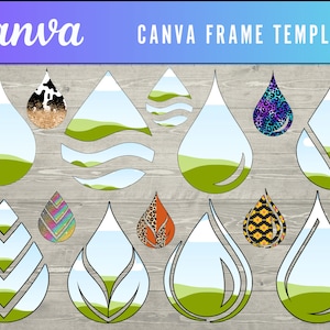 Canva Frame Template Design your own TEARDROP EARRINGS on CANVA . Drag and Drop Sublimation Tempalte Canva