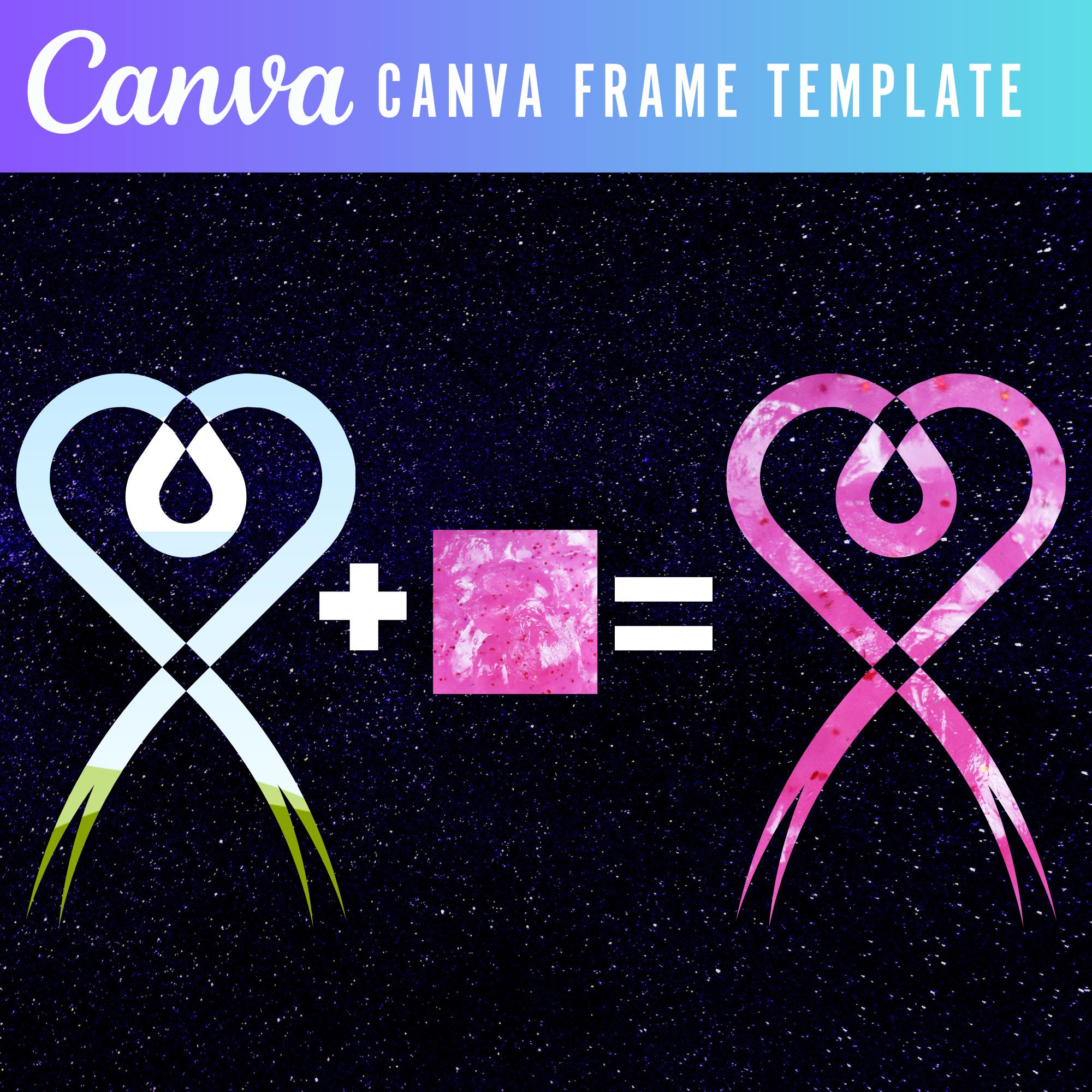 Canva Frame Bundle , Canva Cancer Ribbon Template| Editable Ribbon ...