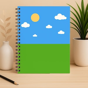 Spiral Notebook Mockup, Blank Spiral Notebook Mockup | Spiral Notebook Mockup for Canva| Drag and Drop Editable Canva Template Png