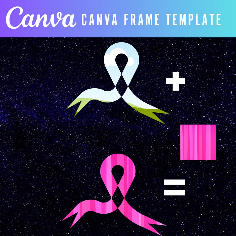 Canva Frame Bundle , Canva Cancer Ribbon Template| Editable Ribbon ...