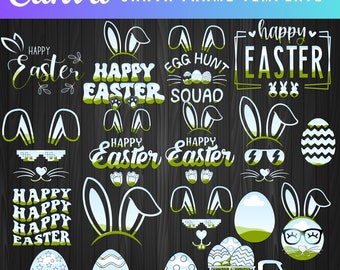 Canva Frames Vorlagen |  Oster-Canva-Rahmen, fröhlicher Osterhase, Frühling-Canva-Vorlage, bearbeitbares Vorlage-Drag & Drop-Design, Osterei