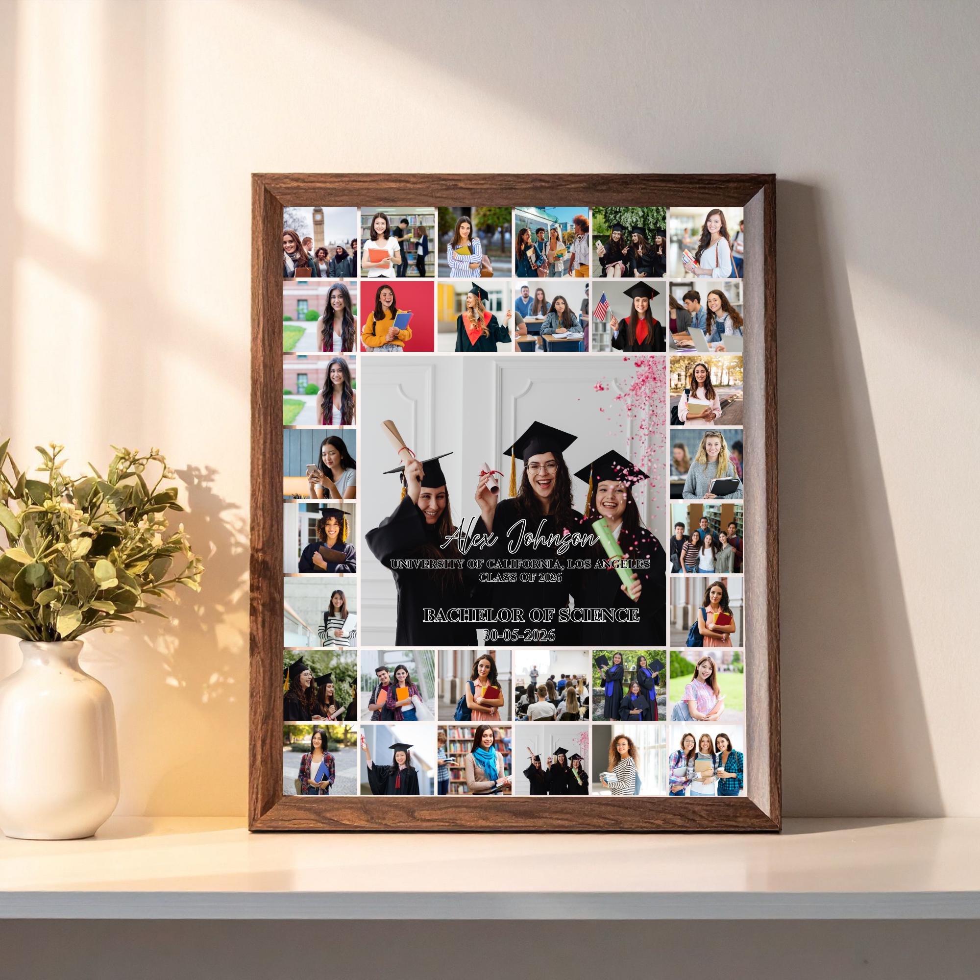Graduation Photo Collage Examples Graduation Photo Collage Template, Editable Canva Welcome Sign (digital ...