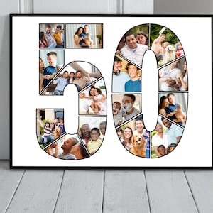 Editable 50th birthday canva collage template 50th birthday gifts for girls 18th birthday gifts for boys,Glitter 18th birthday photo collage