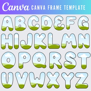 Fill your own Doodle Letters on CANVA with Allowed Drag and Drop Alphaset Alphabet Letters Download Digital CanvaTempalte