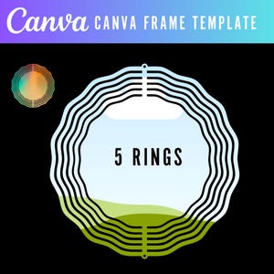 Wind Spinner Design Mockup 5 rings | Wind Spinner Canva Template | Set of 1 Different Wind Spinner Design Mockup | Drag Drop Your Design