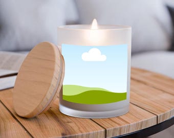 Printify Candle Mockup Bundle - Frosted Glass Candle, 11oz , Frosted Glass Candle, Soy Candle Mockup,Digital Candle Mock up, Wood Lid Candle