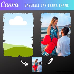Bleach Effect Distressed Edges Canva Frames Editable, Canva Frame Mockup Drag and Drop,Bleach Effect Canva Frames Customizable