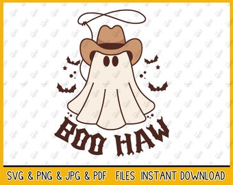 Halloween Boo svg, Boo Haw Cowboy SVG, Ghost Svg, funny ghost svg, halloween svg, Funny Ghost Halloween Svg Png ,Halloween Retro svg png