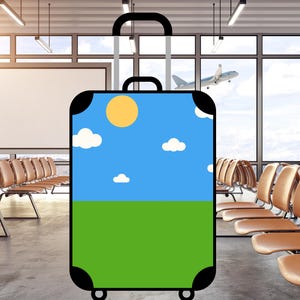 Suitcase Mockup Canva Frames |Covers Customize Luggage Wrap Suitcase Protector Travel Bag Covers  | Customizable Suitcase Mockup for Print