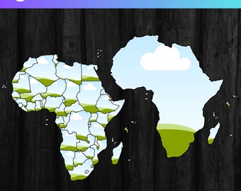 Fill your Own Africa Map On Canva Template , African Countries CANVA Frame Bundle ,Drag and Drop ,Individual State Designs, African American