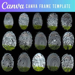 Machen Sie Ihr eigenes Fingerabdruck-Design auf CANVA mit einfachem Ziehen und Ablegen | Bearbeitbarer Leinwandrahmen Designs Fingerabdruck | Canva Rahmen Vorlage