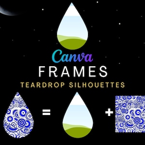 Design your own Teardrop Earrings on CANVA with Commercial Use Allowed  | Editable Canva Frame Designs | Teardrop canva Frames