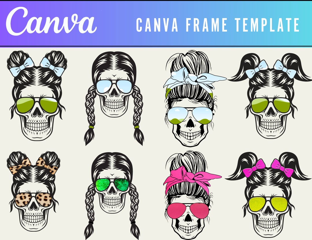 Messy Bun Canva Frames, Custom Messy Bun, Mom Life, Sublimation