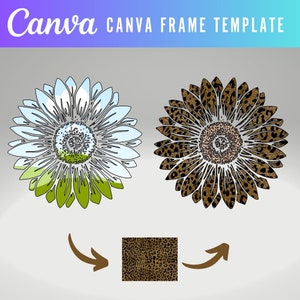 Canva Frames Templates , Create your own Sunflower design, Fully editable Sunflower Canva Frame, Every section editable, Canva template image 4