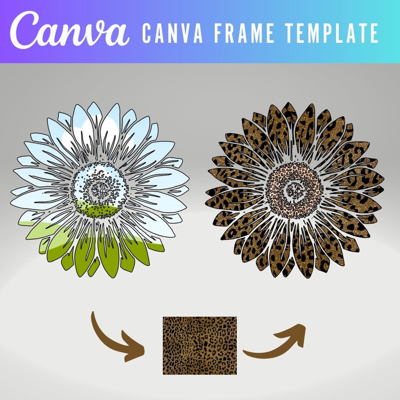 Canva Frames Templates , Create your own Sunflower design, Fully editable Sunflower Canva Frame, Every section editable, Canva template image 4