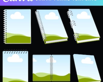 Bundel canvaslijsten | Spiraalvormig notitieboekmodel voor Canva| Bewerkbare canvassjabloon png slepen en neerzetten | Digitale download