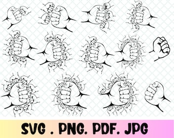 Father's Day Fist Bump Set, Father's Day Design, Baby Toddler Kid Dad Fist Bump SVG, customized name, Family SVG ,Digital download Cut files