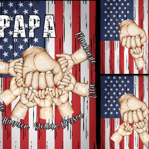 Papa Fist Bump Familie Hände Png, Amerika Flagge Design, Vaters Fist Bump Png, Handabdrücke Vatertagsgeschenk, Vatertag Papa, Vintage Papa PNG