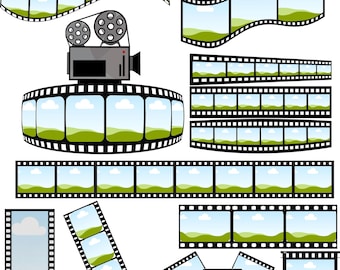 Editable Film Strip Photo Frames Canva Template, Retro Movie Reel Collage, Vintage Film Strip Scrapbook, Printable Photo Booth Frames