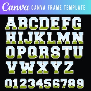 Paquete de marcos de Canva / Alfabeto de garabato personalizable en mayúsculas / Complete su propio diseño / Arrastrar y soltar Alphaset / Fuente editable / Descarga digital
