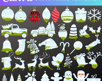 Canva Frames Bundle ,Christmas CANVA Frame Mega Bundle, Editable Template, Drag and Drop Photo, Gingerbread, Reindeer Christmas Tree Snowman